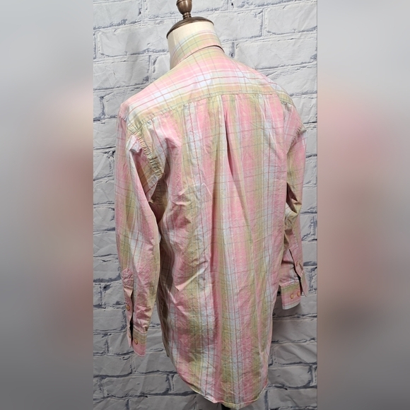 Burberry London Men's Button Down Shirt Check Vintage USA 90s Relaxed Fit Medium - Picture 7 of 16